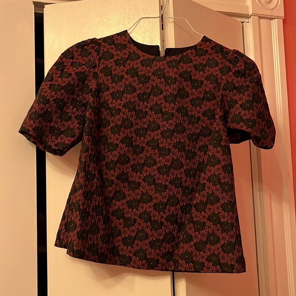 Boden Jacquard Short Sleeve Top